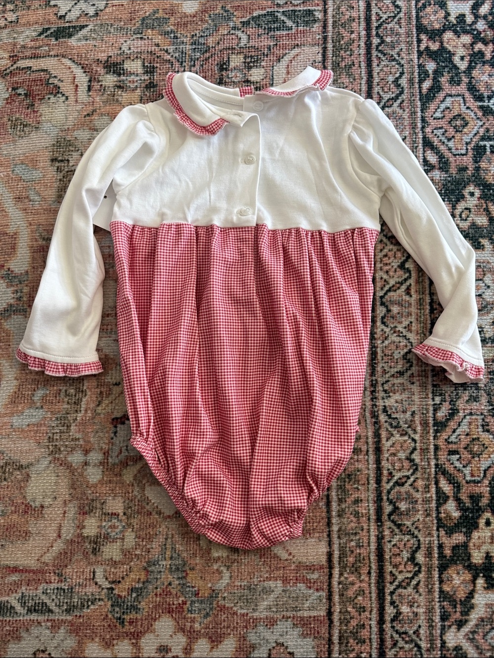 NWT! Ruth & Ralph Red Gingham Rocking Horse One-Piece Bodysuit - Picture 6 of 6